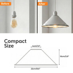 2 Pack Metal Cone Pendant Lamp Shade 22Cm White E27 Ceiling Light For Kitchen Island Hallway Bedroom Living Room - thumbnail 2
