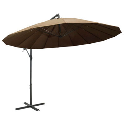 Berkfield Durable Hanging Parasol Taupe 3 M Aluminium Pole