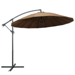 Berkfield Durable Hanging Parasol Taupe 3 M Aluminium Pole - thumbnail 2