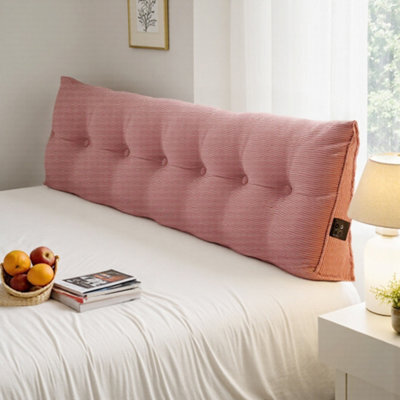 Living And Home Pink Bed With Wedge-Shaped Headboard Cushion, 180Cm W X 20Cm D X 50Cm H - image 1