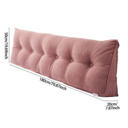 Living And Home Pink Bed With Wedge-Shaped Headboard Cushion, 180Cm W X 20Cm D X 50Cm H - thumbnail 9