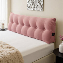 Living And Home Pink Bed With Wedge-Shaped Headboard Cushion, 180Cm W X 20Cm D X 50Cm H - thumbnail 3