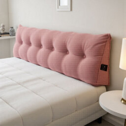 Living And Home Pink Bed With Wedge-Shaped Headboard Cushion, 180Cm W X 20Cm D X 50Cm H - thumbnail 2