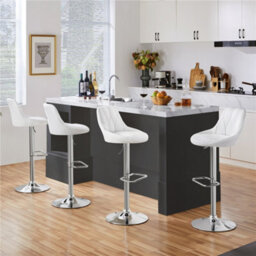 Yaheetech Set Of 2 Faux Leather Swivel Bar Stools With Backrest And Footrest White - thumbnail 7