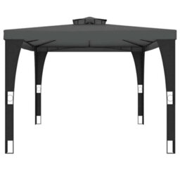 Walplus Gazebo With Double Roof Anthracite 3.98X2.98 M Steel - thumbnail 4