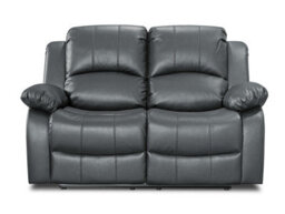 Electric Recliner Sofa In Grey Faux Leather Fabric 2 Seater Sofa - thumbnail 3