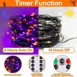 200Led Purple String Lights 20M Black Wire 8 Modes Indoor Outdoor Decoration - thumbnail 6
