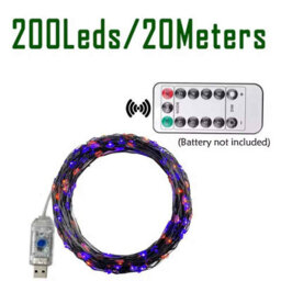 200Led Purple String Lights 20M Black Wire 8 Modes Indoor Outdoor Decoration - thumbnail 2