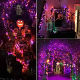 200Led Purple String Lights 20M Black Wire 8 Modes Indoor Outdoor Decoration - thumbnail 5