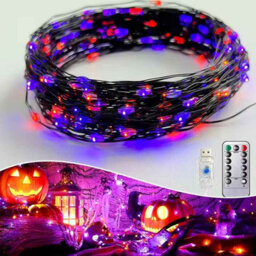 200Led Purple String Lights 20M Black Wire 8 Modes Indoor Outdoor Decoration