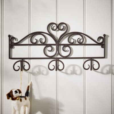Dibor Wall Hook Board Recycled Iron Ornate Scrolled Wall Mounted Coat Rack Kitchen Door Hallway Storage Hooks - image 1