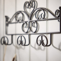 Dibor Wall Hook Board Recycled Iron Ornate Scrolled Wall Mounted Coat Rack Kitchen Door Hallway Storage Hooks - thumbnail 5
