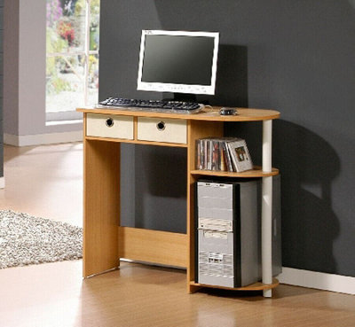Walplus Furinno Go Green Home Laptop Notebook Computer Desk/table, Beech/ivory/white - image 1