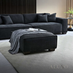 Aluxo Dakota Boucle Modern 4 Seater Sofa Set Midnight Black Medium Duck Feather - thumbnail 5