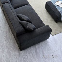 Aluxo Dakota Boucle Modern 4 Seater Sofa Set Midnight Black Medium Duck Feather - thumbnail 2