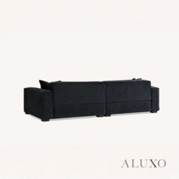 Aluxo Dakota Boucle Modern 4 Seater Sofa Set Midnight Black Medium Duck Feather - thumbnail 8
