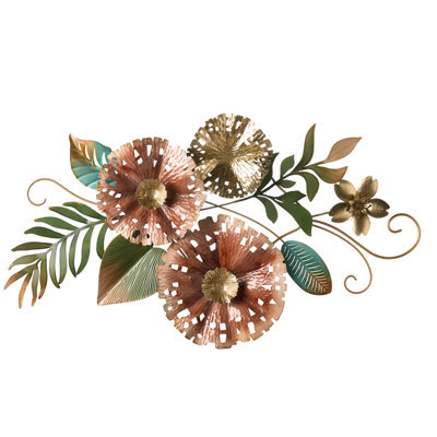 Beliani Wall Decor Flower Technetium 50 Cm Multicolour - image 1