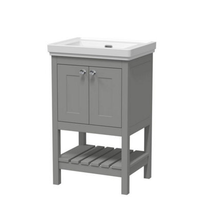 Dezine Colorado 500mm Cool Grey 0 Tap Hole Floorstanding Vanity Unit - image 1