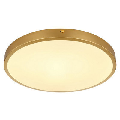 Luminosa Lighting Luminosa Tibey 35Cm Round Flush Ceiling Light Brass-Coloured Matt Led 3000K - image 1