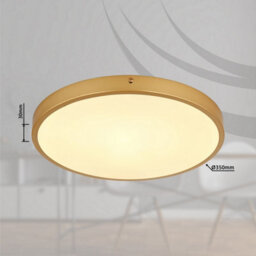 Luminosa Lighting Luminosa Tibey 35Cm Round Flush Ceiling Light Brass-Coloured Matt Led 3000K - thumbnail 5