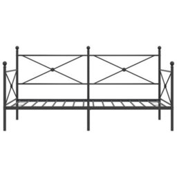 Berkfield Day Bed Without Mattress Black 100X200 Cm Steel - thumbnail 5