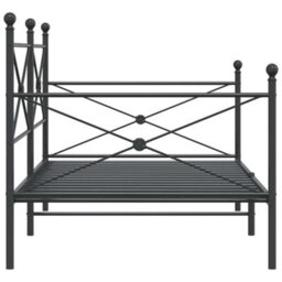 Berkfield Day Bed Without Mattress Black 100X200 Cm Steel - thumbnail 6