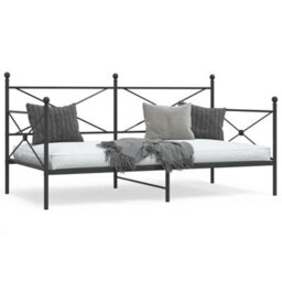 Berkfield Day Bed Without Mattress Black 100X200 Cm Steel
