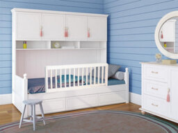 Safetots Extra Wide Extra Tall Wooden Bed Guard, White, 60Cm High X 140Cm Wide, Toddler Bedrail For Safety, Secure Child Bed Rail - thumbnail 2
