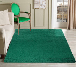 Desire Rugs Plain Living Room Shaggy Area Rugs Emerald 160X230 Cm - thumbnail 1