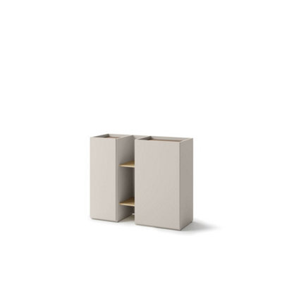Arte Compact Cashmere & Oak Sideboard H910mm W1060mm D420mm - Modern Design With 2 Doors & 4 Shelves - image 1