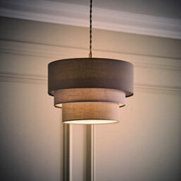 Valuelights Aztec 3 Tier Charcoal Fabric Ceiling Light Shade And Bulb (D)30Cm - thumbnail 3