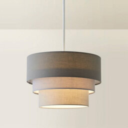 Valuelights Aztec 3 Tier Charcoal Fabric Ceiling Light Shade And Bulb (D)30Cm - thumbnail 4