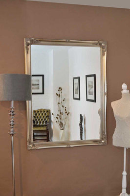 Mirroroutlet Hamilton Vintage Silver Antique Design Wide Wall Mirror 137 X 107Cm - image 1