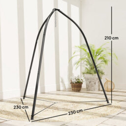 Outsunny Hammock Stand Adjustable Height, For Patio, Garden, Black - thumbnail 3