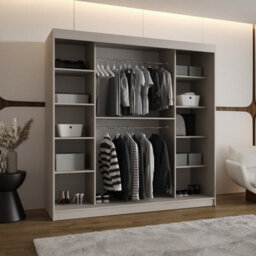 Arten Modena 200Cm Cashmere Mirrored Sliding Wardrobe For Soft, Spacious Neutral Storage - thumbnail 2