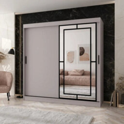 Arten Modena 200Cm Cashmere Mirrored Sliding Wardrobe For Soft, Spacious Neutral Storage - thumbnail 1
