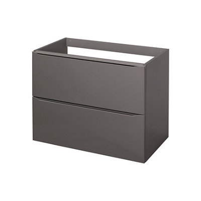 GoodHome Imandra Gloss Anthracite Wall-Mounted Bathroom Vanity Unit (H) 600mm (W) 800mm - image 1