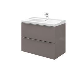 GoodHome Imandra Gloss Anthracite Wall-Mounted Bathroom Vanity Unit (H) 600mm (W) 800mm - thumbnail 6