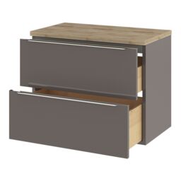 GoodHome Imandra Gloss Anthracite Wall-Mounted Bathroom Vanity Unit (H) 600mm (W) 800mm - thumbnail 5