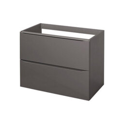 GoodHome Imandra Gloss Anthracite Wall-Mounted Bathroom Vanity Unit (H) 600mm (W) 800mm - thumbnail 1