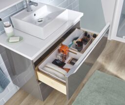 GoodHome Imandra Gloss Anthracite Wall-Mounted Bathroom Vanity Unit (H) 600mm (W) 800mm - thumbnail 7