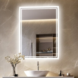Luvodi 80X60Cm Led Bathroom Mirror Changing Lights Color Vanity Makeup Dimmable Antifog - thumbnail 5