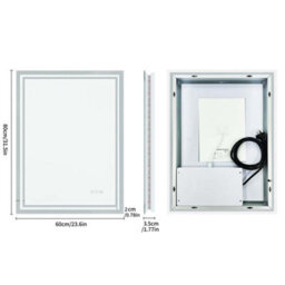 Luvodi 80X60Cm Led Bathroom Mirror Changing Lights Color Vanity Makeup Dimmable Antifog - thumbnail 2