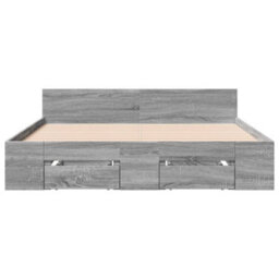 Berkfield Bed Frame With Drawers Without Mattress Grey Sonoma 120X190 Cm Small Double - thumbnail 4