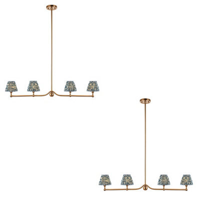Loops Elegant 2 Pack Of Brushed Brass And Marlin Blue Pendant Lights For Stylish Home Decor - image 1