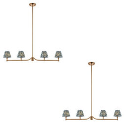 Loops Elegant 2 Pack Of Brushed Brass And Marlin Blue Pendant Lights For Stylish Home Decor