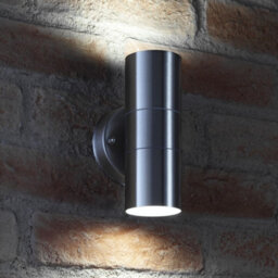 Auraglow Stainless Steel Up & Down Outdoor Wall Light - Cool White - thumbnail 1