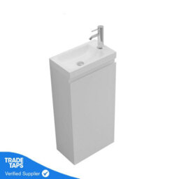 GravaHaus 400mm Freestanding Bathroom Vanity Unit With Basin Black Square Tap & Waste - thumbnail 3