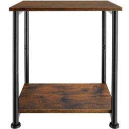 Tectake Bedside Table Yonkers - Industrial Style, With 2 Shelves, 38.5 X 30 X 51.5 Cm - Industrial Wood Dark, Rustic - thumbnail 5