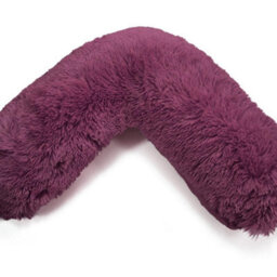 Homes & Linen Teddy Cuddles V Pillow Case For Neck Maternity Back Support Soft Warm Plush Cosy Fleece V Shape (Plum)